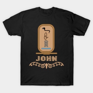 JOHN-American names in hieroglyphic letters-JOHN, name in a Pharaonic Khartouch-Hieroglyphic pharaonic names T-Shirt